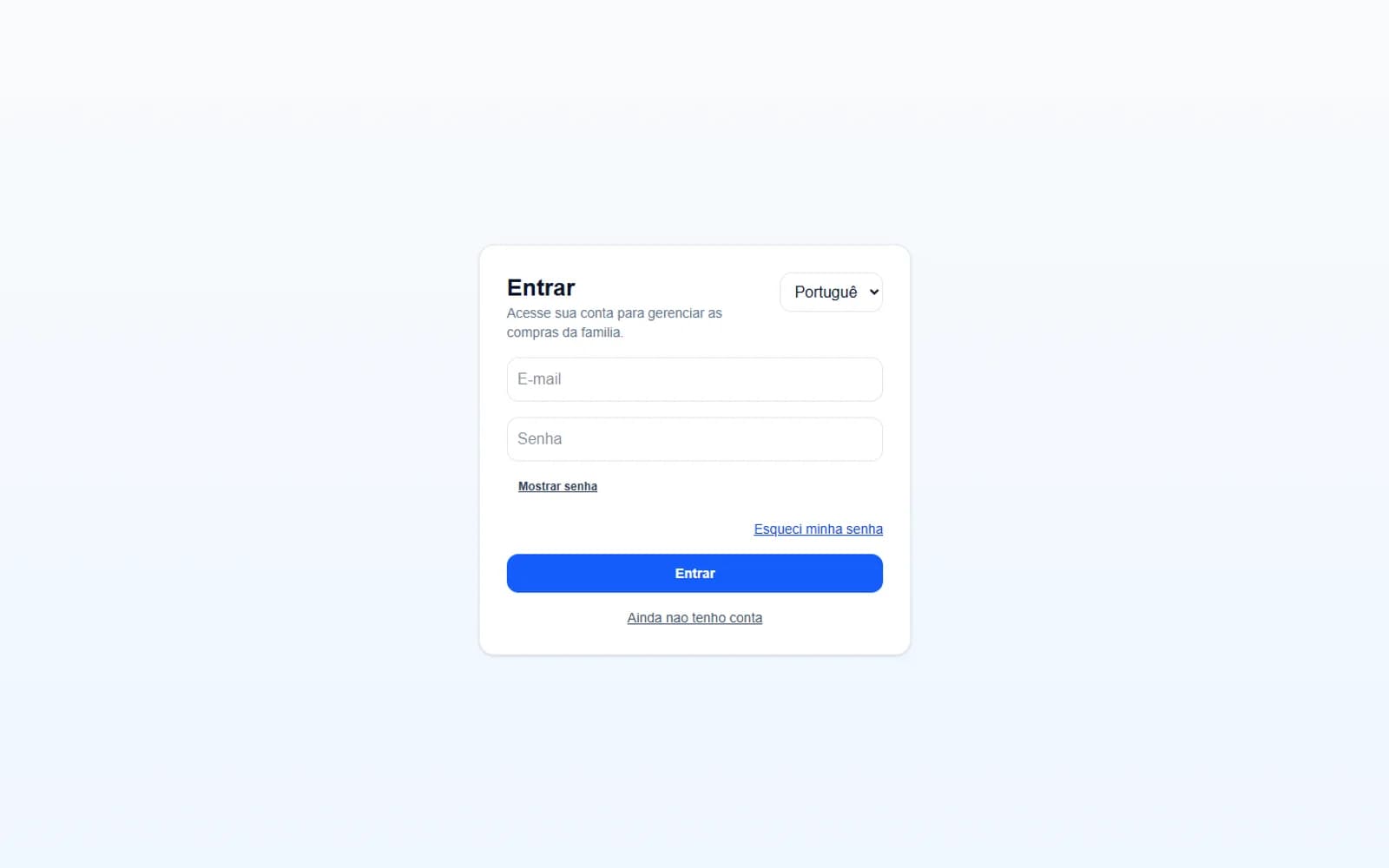 Controle de Compras Familiar 2